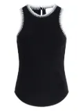 Cinq A Sept Lizzie crochet-trimmed ribbed tank top - Black