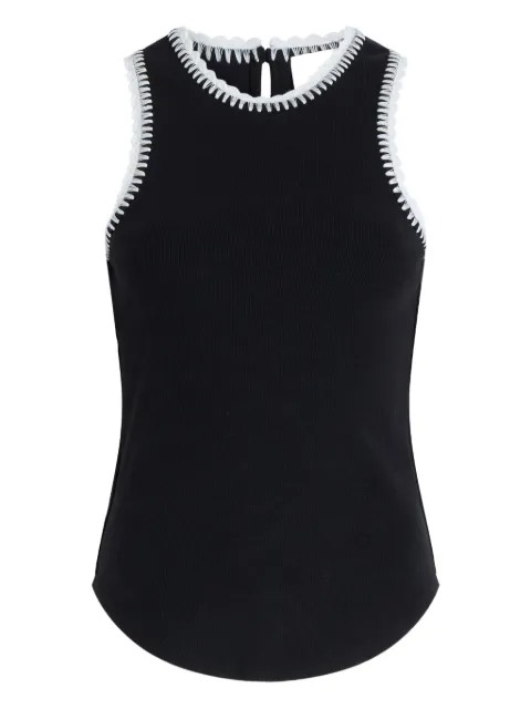 Cinq A Sept Lizzie crochet-trimmed ribbed tank top