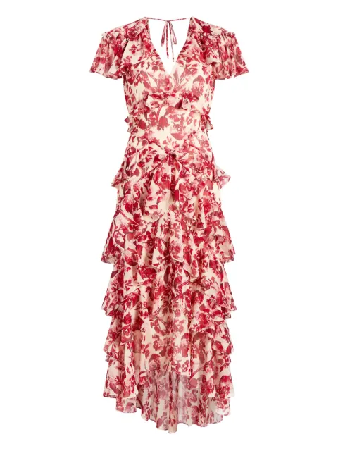 Cinq A Sept floral ruffled midi dress