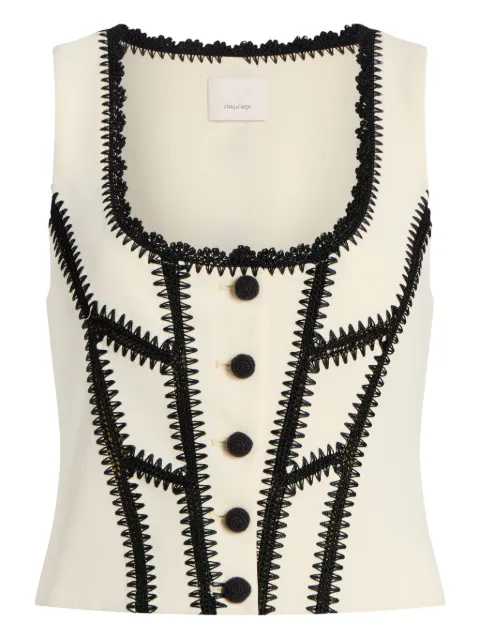 Cinq A Sept Sinclaire crochet-trimmed top