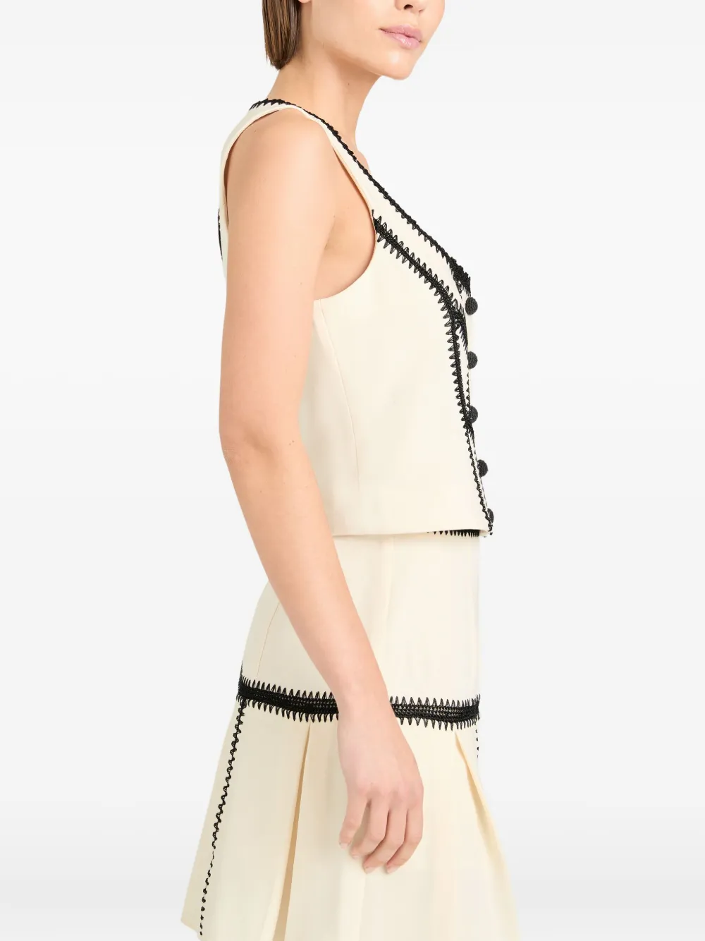 Cinq À Sept Sinclaire Crochet-trimmed Top In Neutral