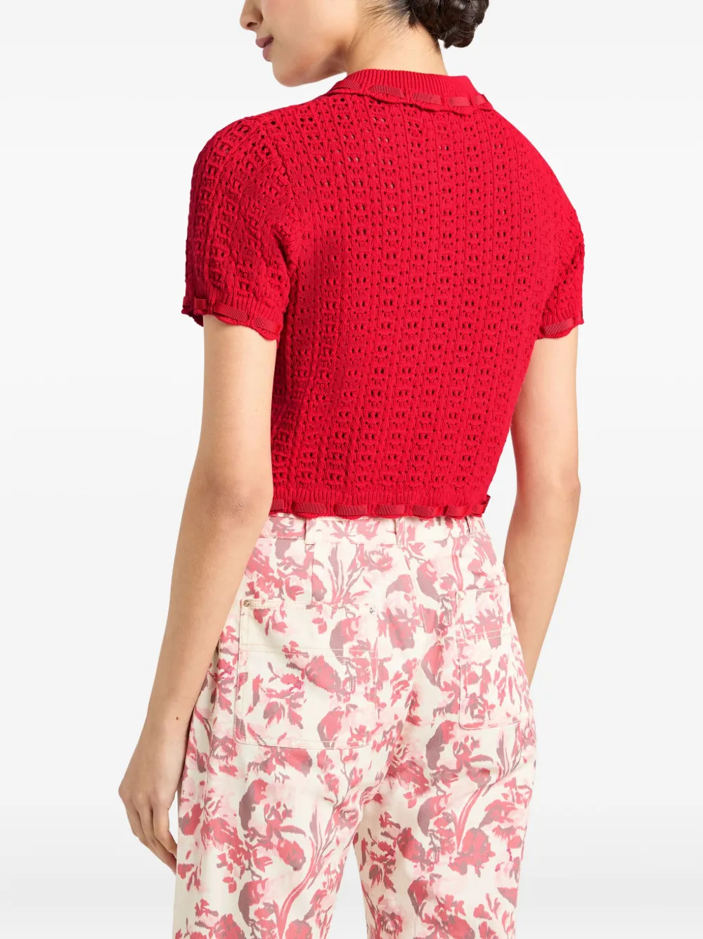 Cinq A Sept Ginevra crochet top Rood