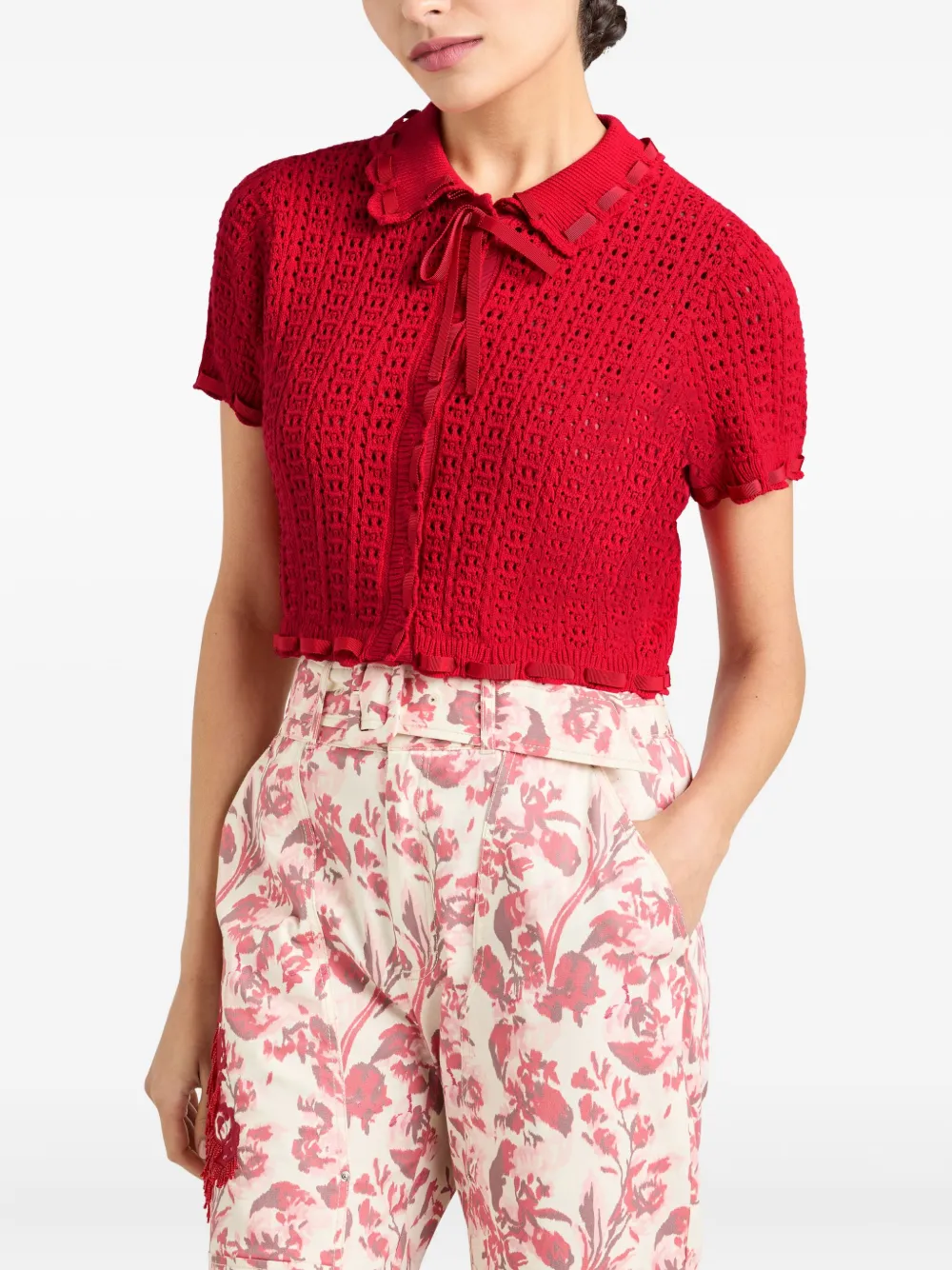 Cinq A Sept Ginevra crochet top Rood