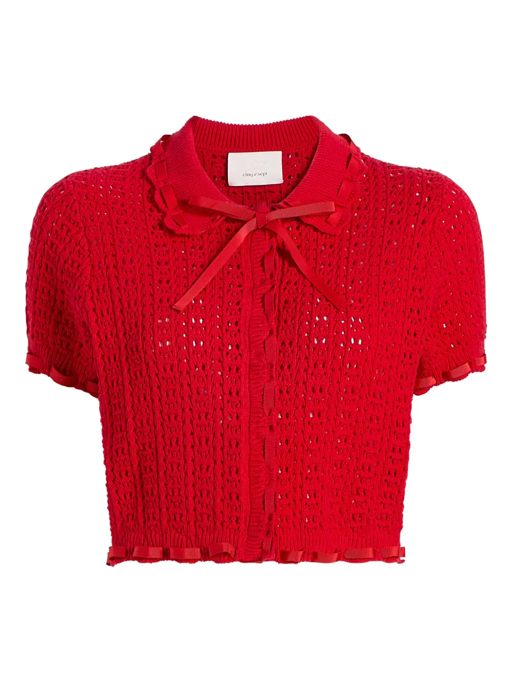 Cinq A Sept Ginevra crochet top Rood