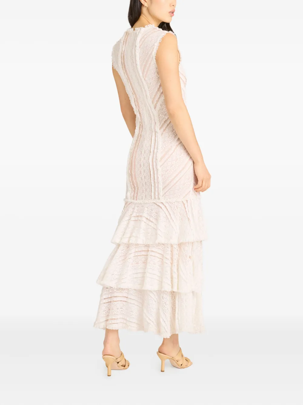 Cinq A Sept Maceio maxi-jurk met ruches Beige