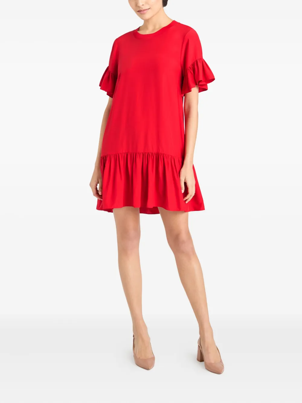 Cinq A Sept Leilah ruffled mini dress Rood