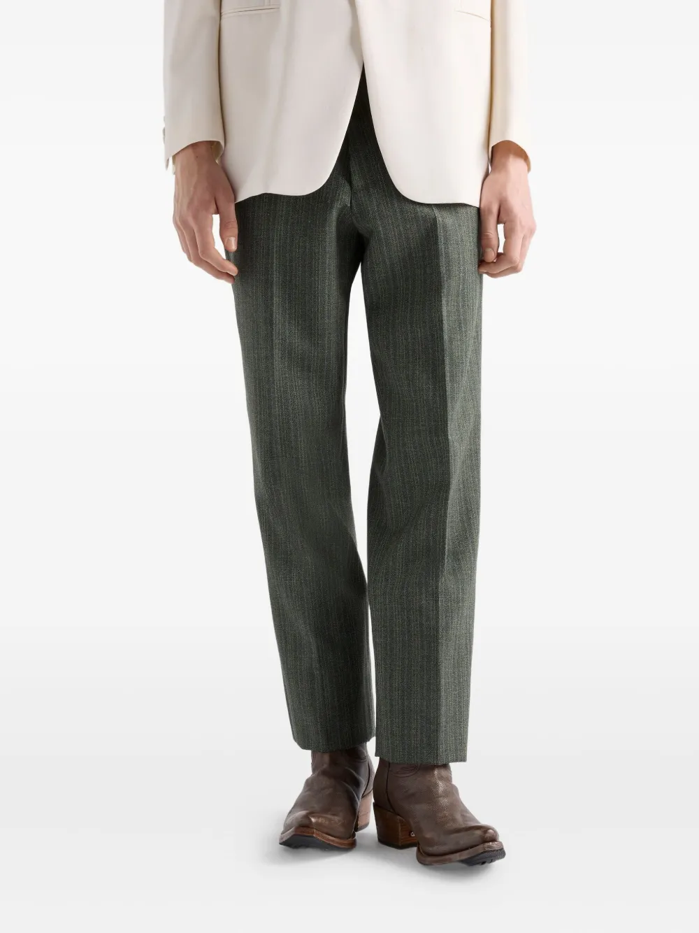 Prada Wollen broek Groen