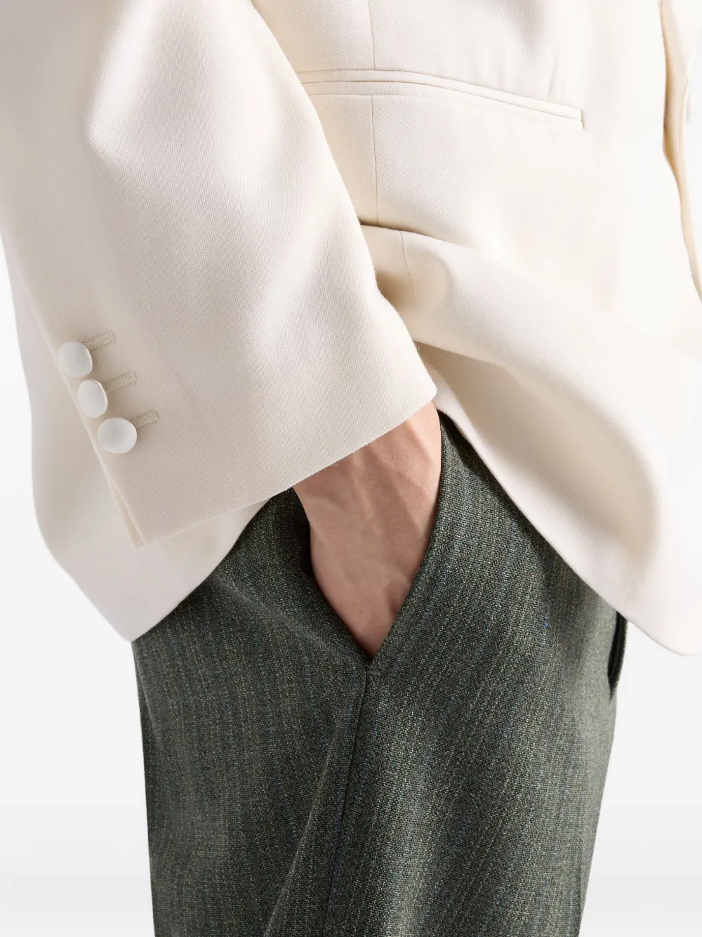 Prada Wollen broek Groen