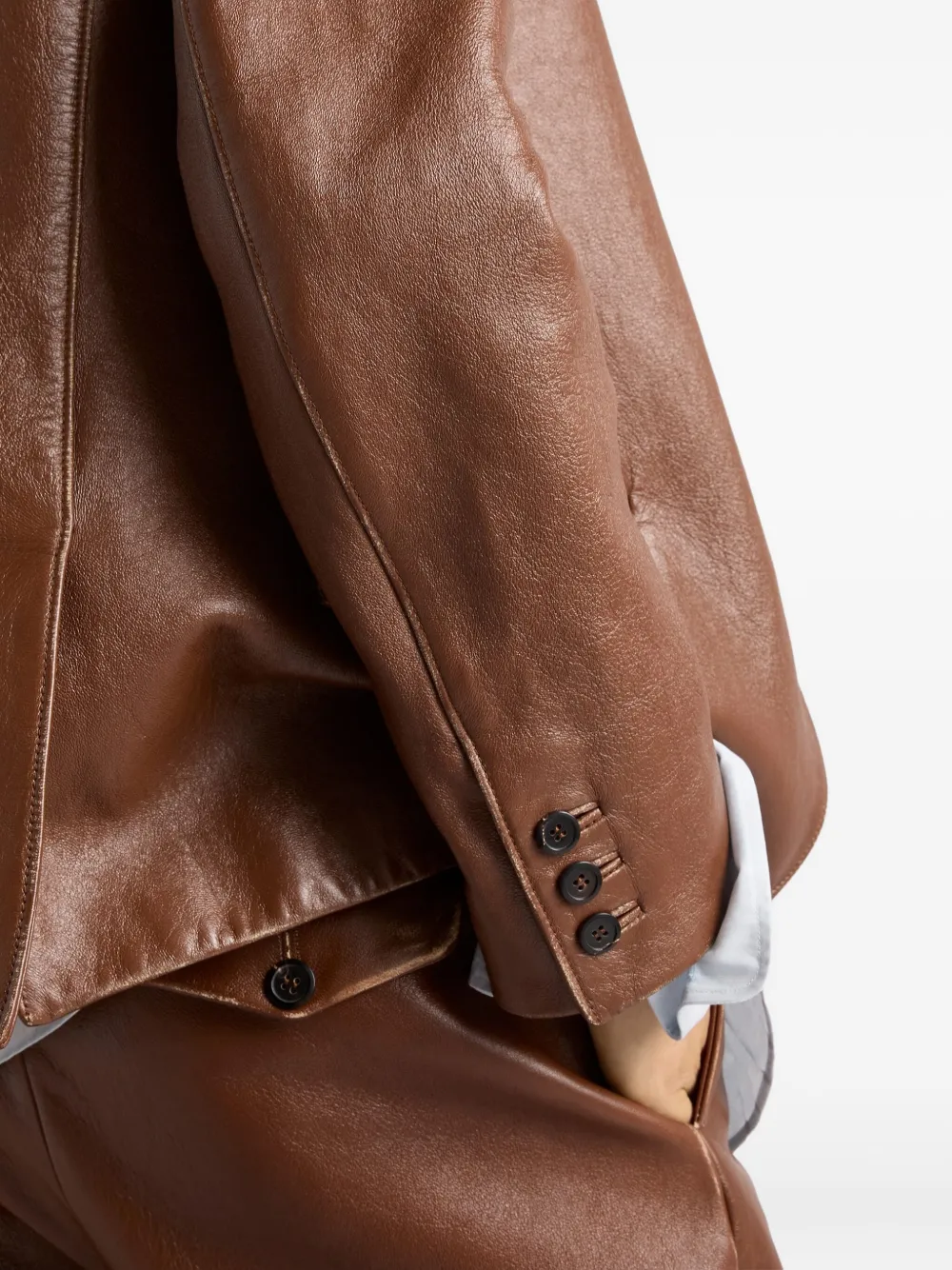 Prada レザーパンツ | ブラウン | FARFETCH JP