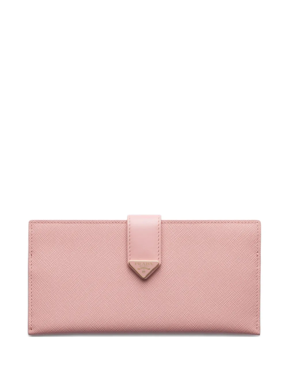 Prada Leren portemonnee met drukknoop Roze