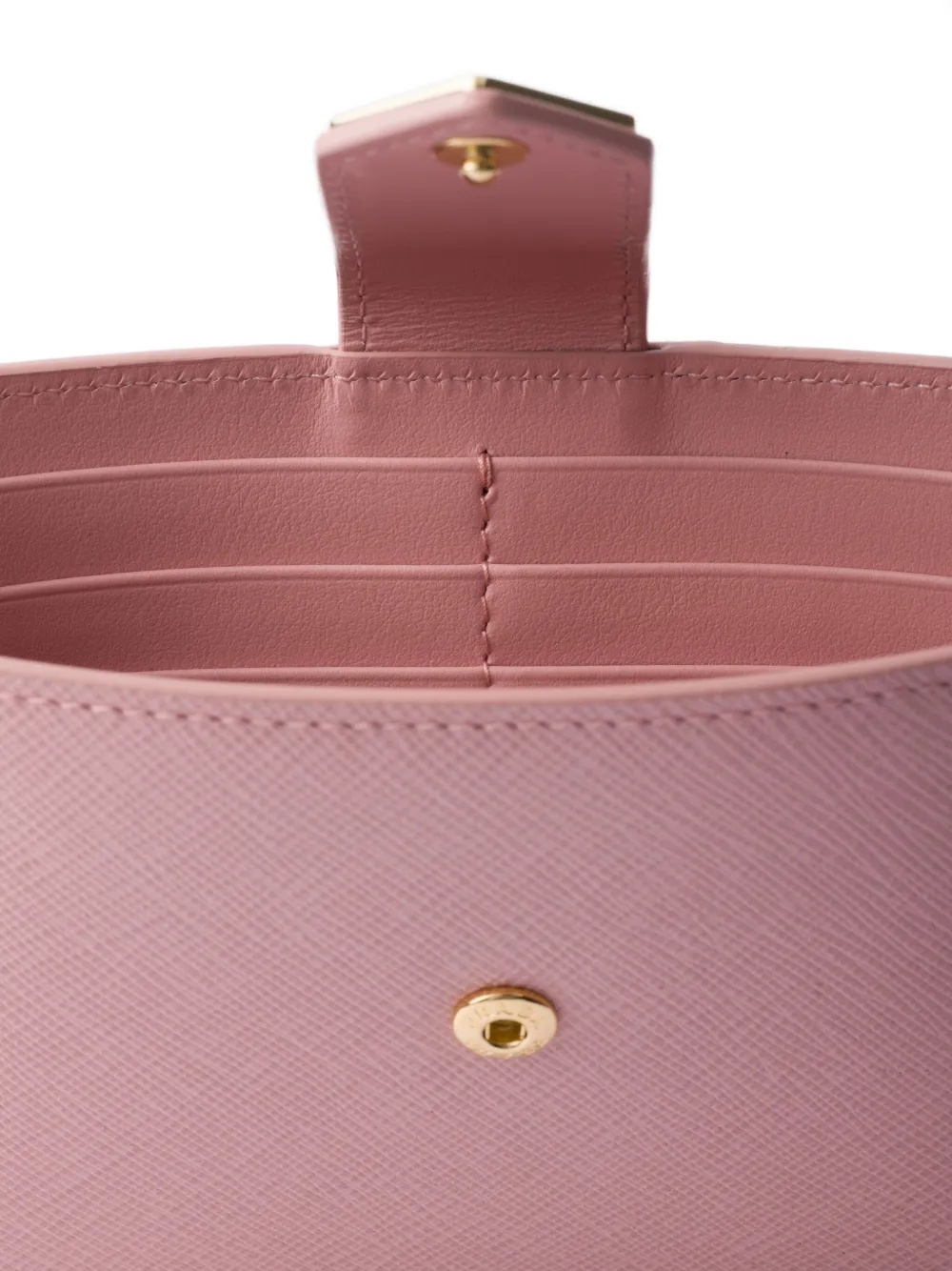 Prada Leren portemonnee met drukknoop Roze