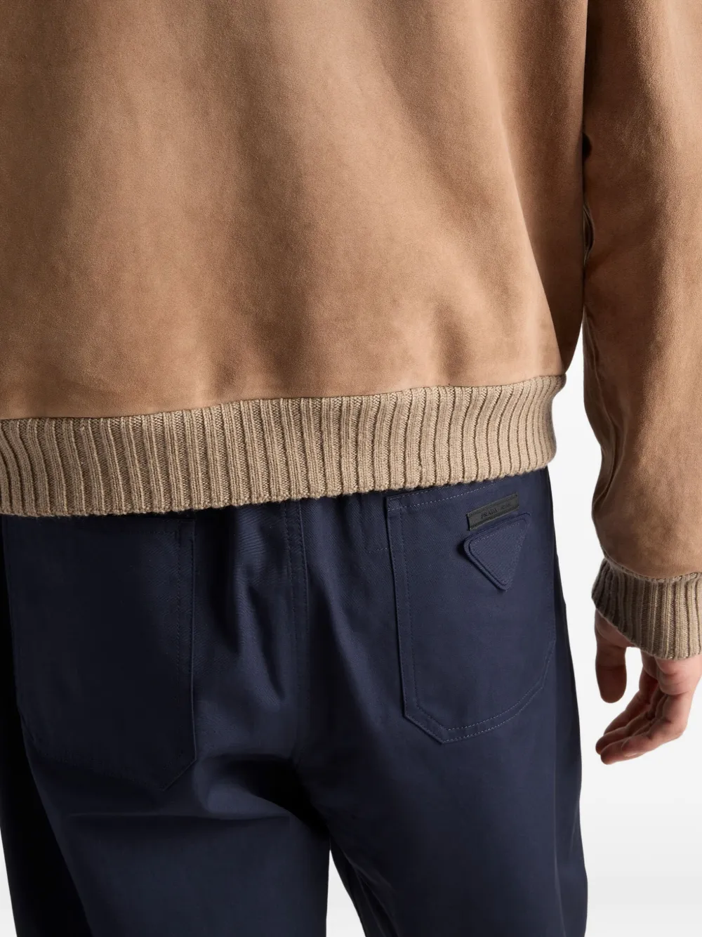 Prada elasticated-waistband straight trousers Blauw