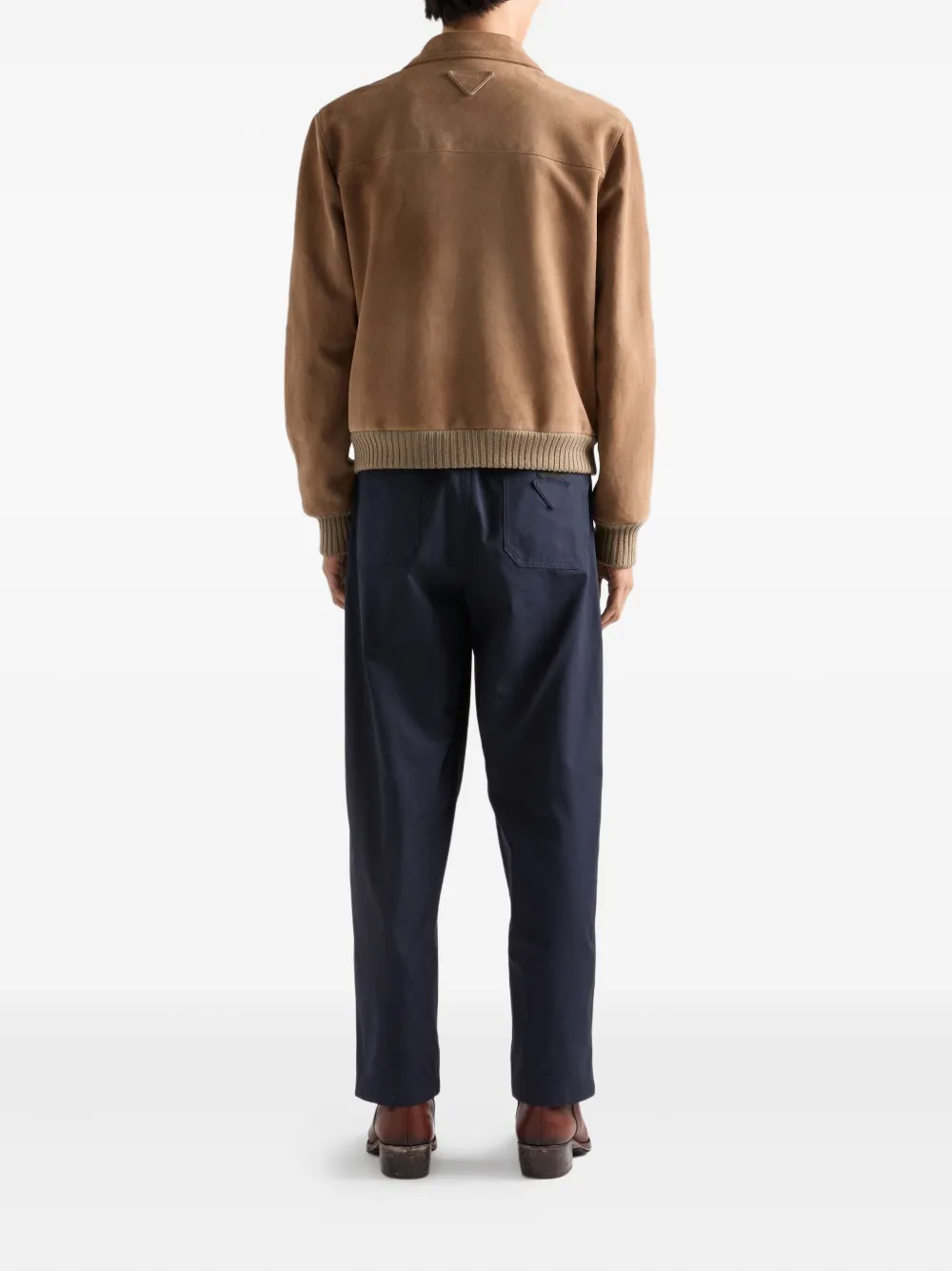 Prada elasticated-waistband straight trousers Blauw