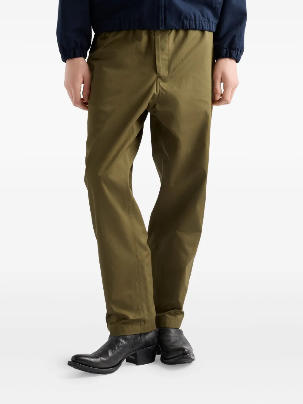 Prada triangle-logo patch-pocket trousers Groen