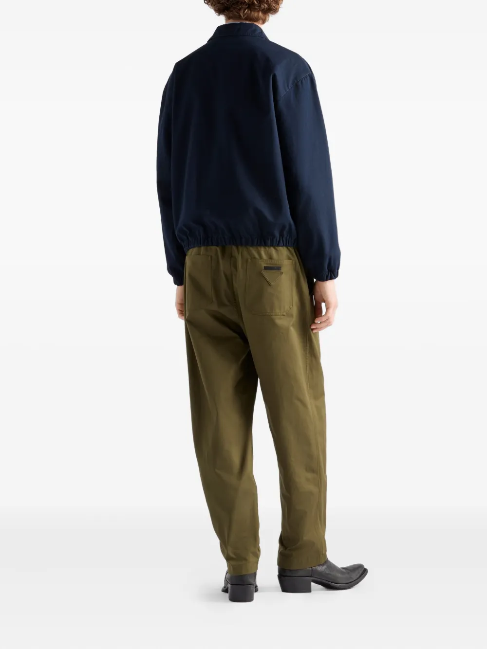 Prada triangle-logo patch-pocket trousers Groen