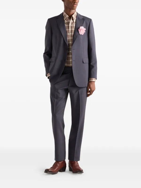Prada Pleated Wool Trousers | Grey | FARFETCH