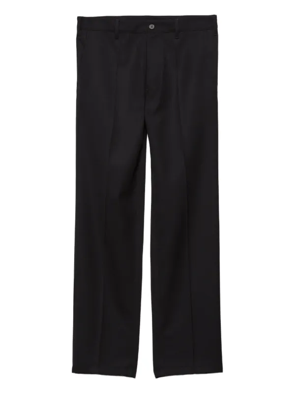 Prada triangle-logo Wool Trousers Black FARFETCH VN