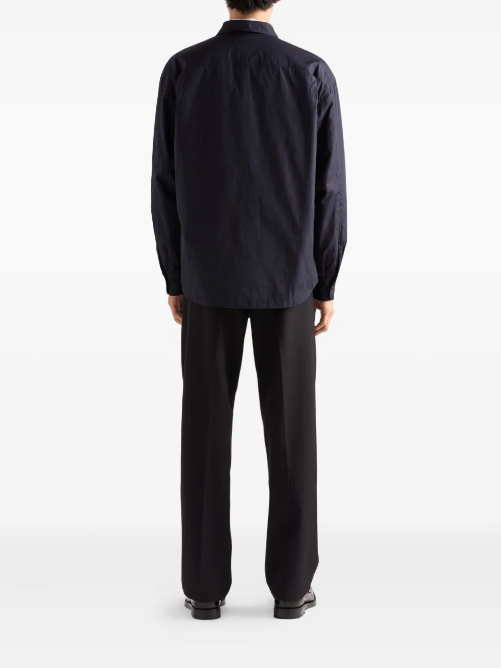 Prada triangle-logo wool trousers Zwart
