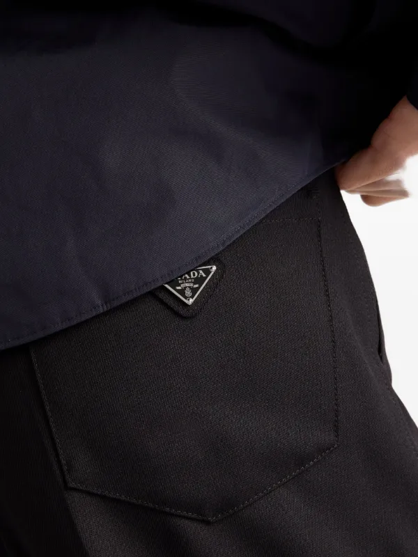 Prada トライアングルロゴ パンツ | ブラック | FARFETCH JP