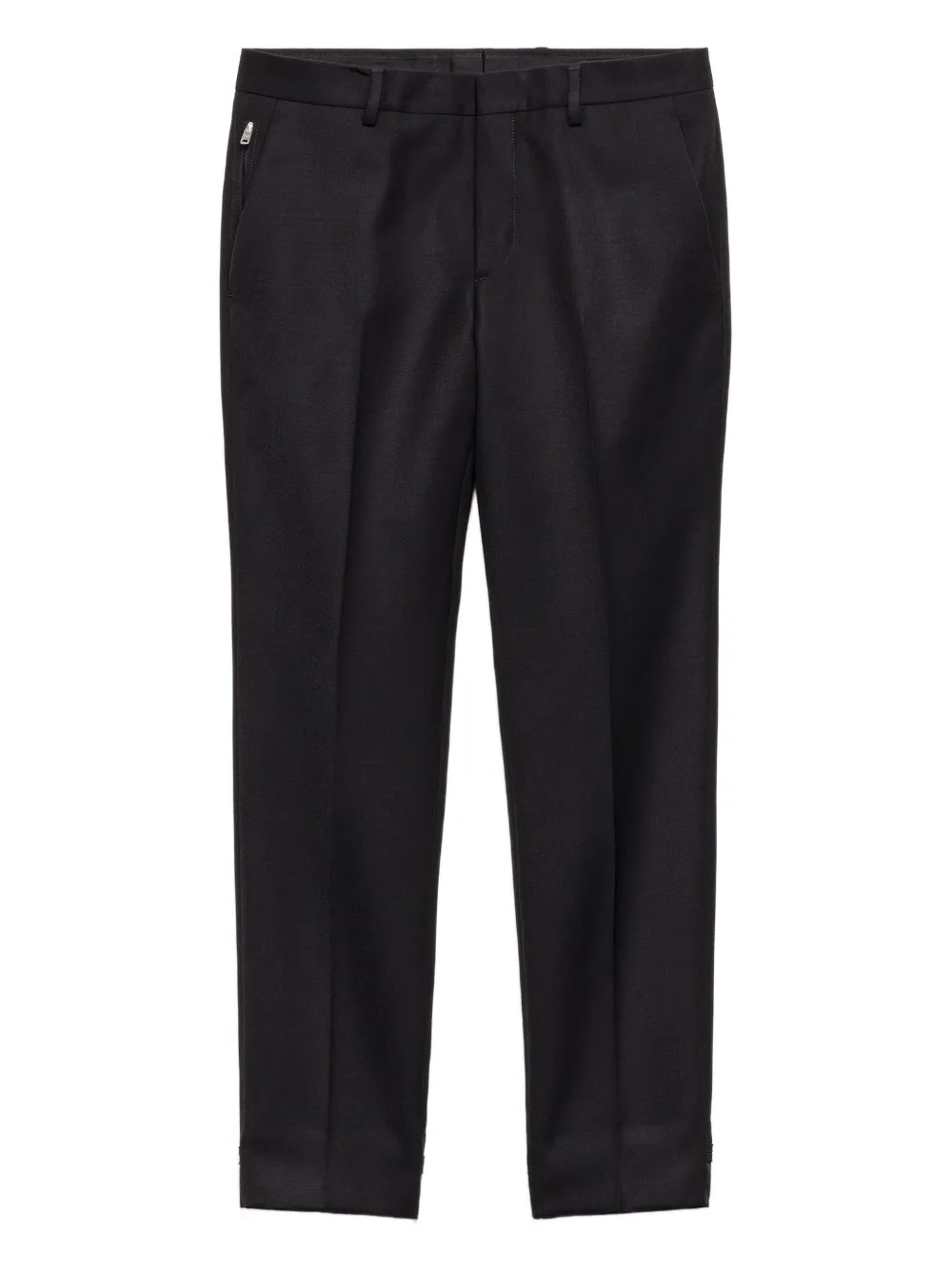 Prada Wollen broek met logo Zwart