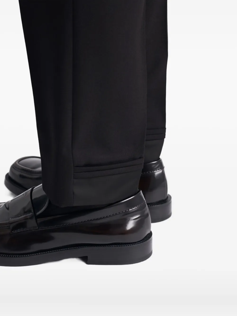 Prada Wollen broek met logo Zwart
