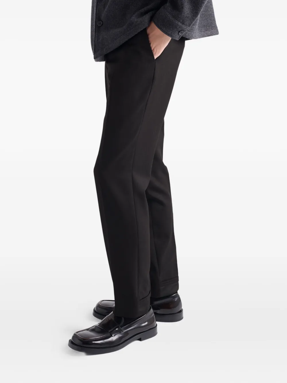 Prada Wollen broek met logo Zwart