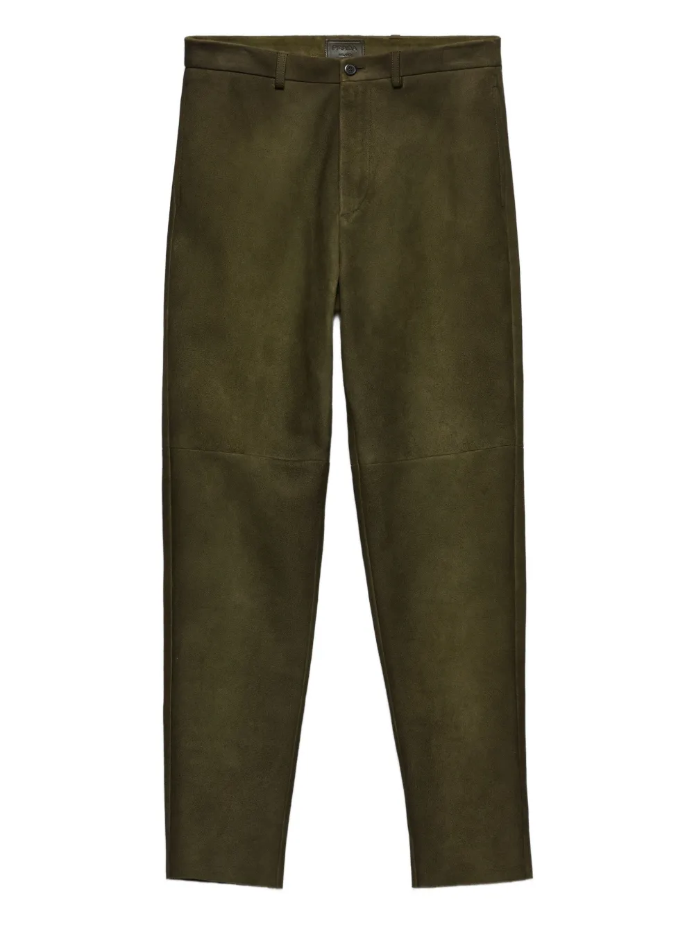 Prada Gecoate suède broek Groen