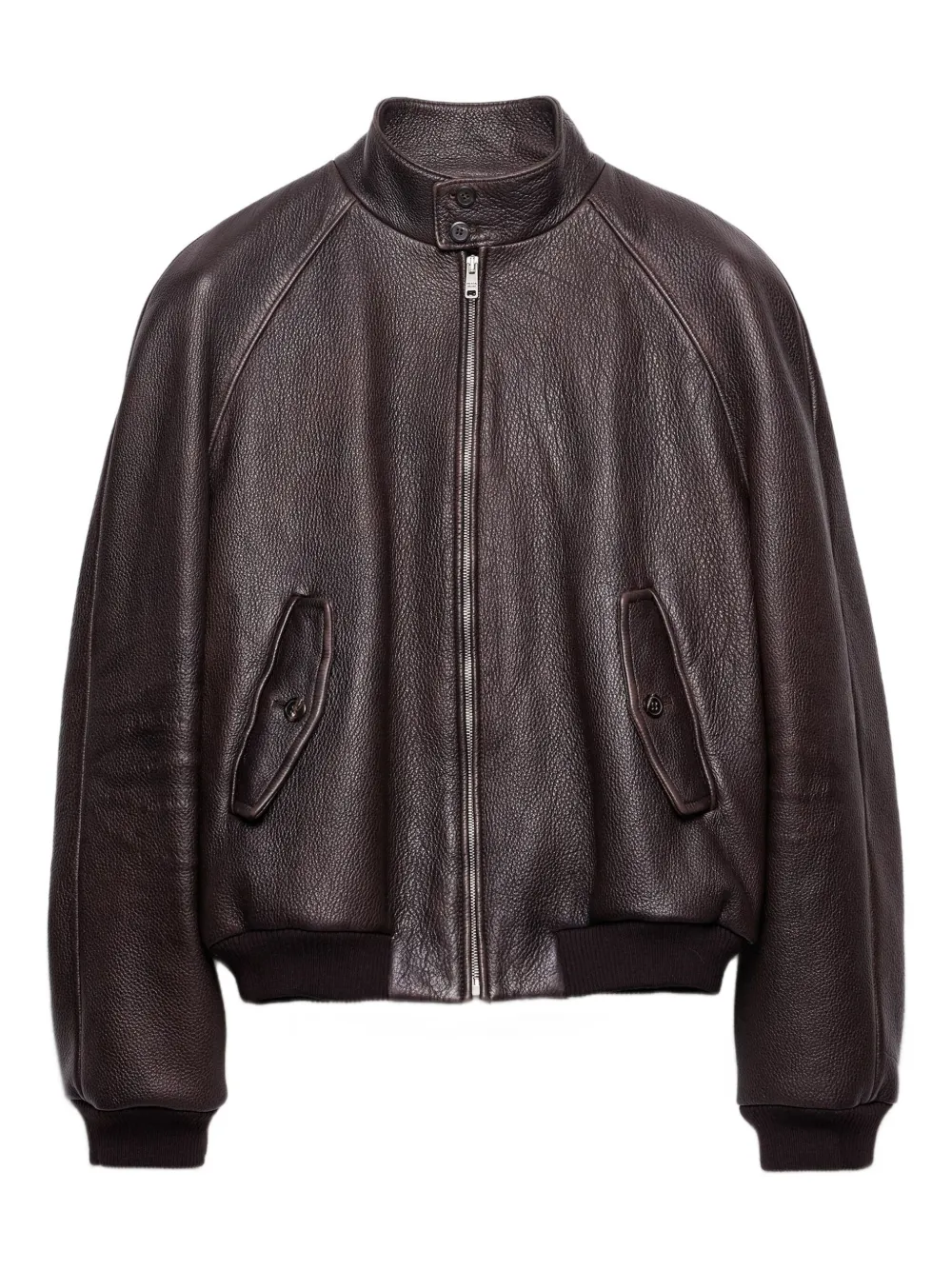 Prada Bomberjack met klepzak en raglan mouwen Bruin