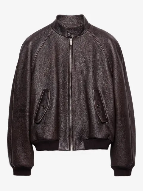 Prada leather bomber jacket