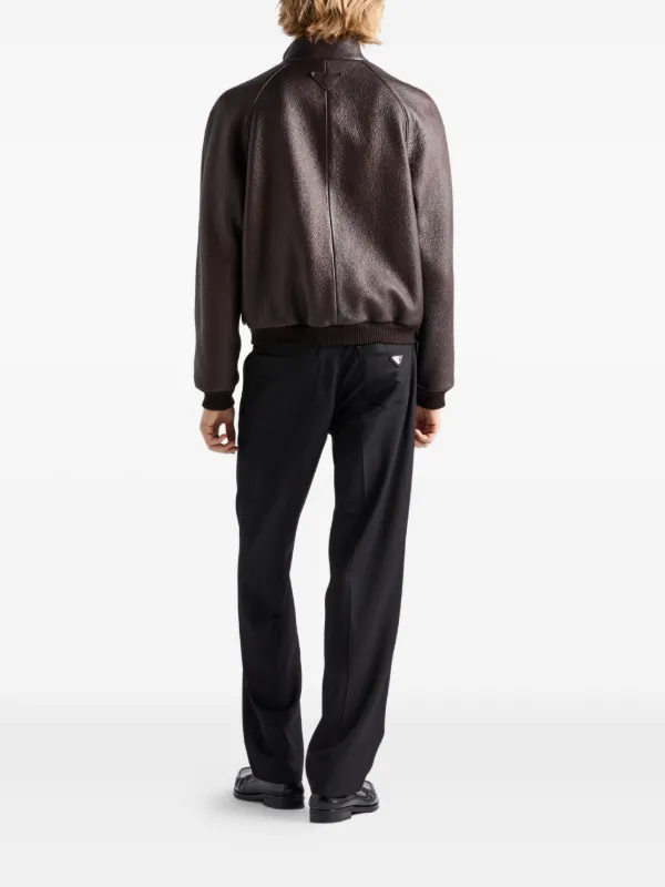 Prada ラグランスリーブ ボンバージャケット | ブラウン | FARFETCH JP