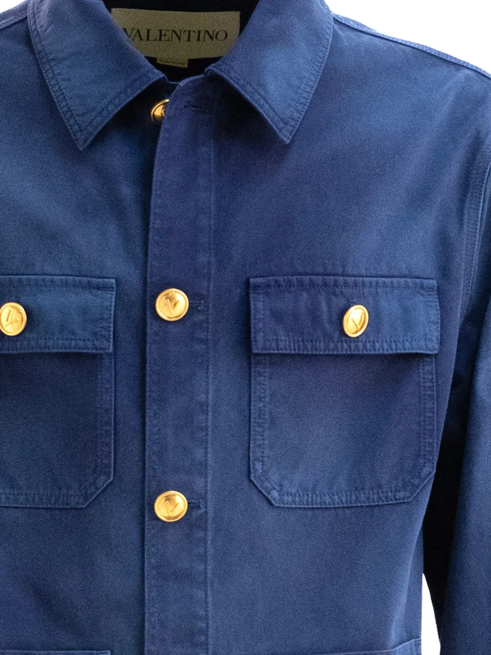 Valentino Garavani Jack met klepzak en gouden knoop Blauw