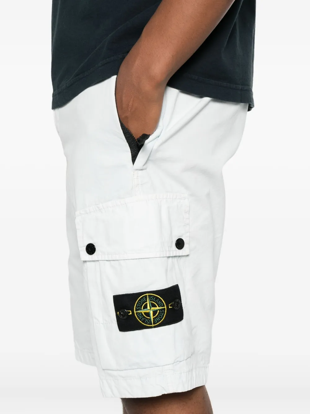 Stone Island Cargo shorts met logopatch Blauw