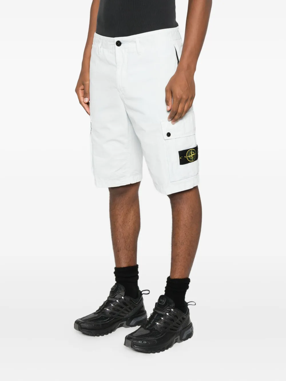 Stone Island Cargo shorts met logopatch Blauw