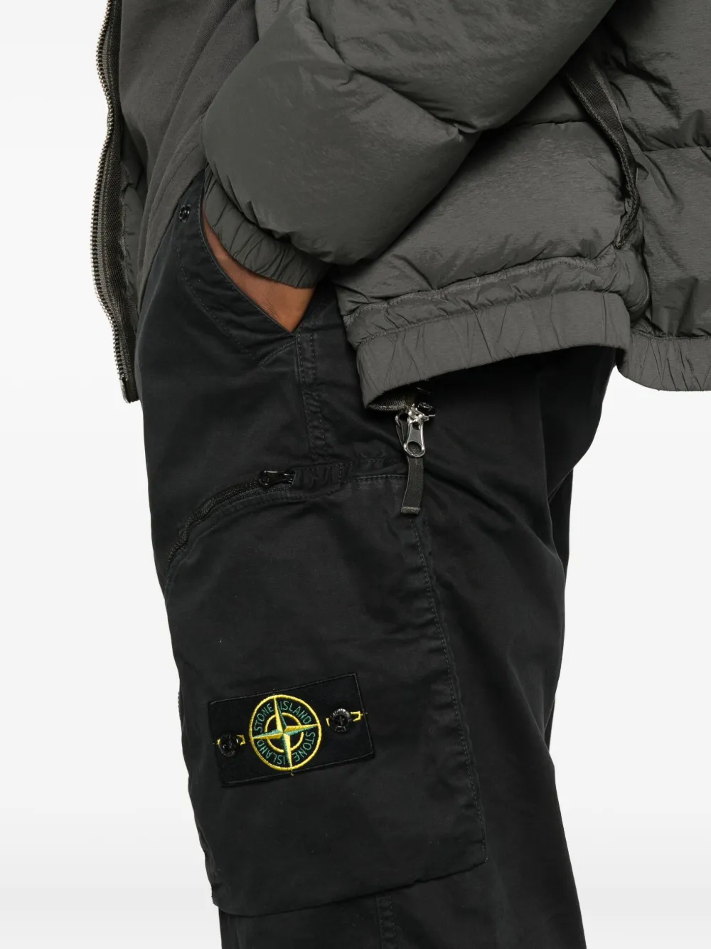 Stone Island Straight cargo broek Zwart