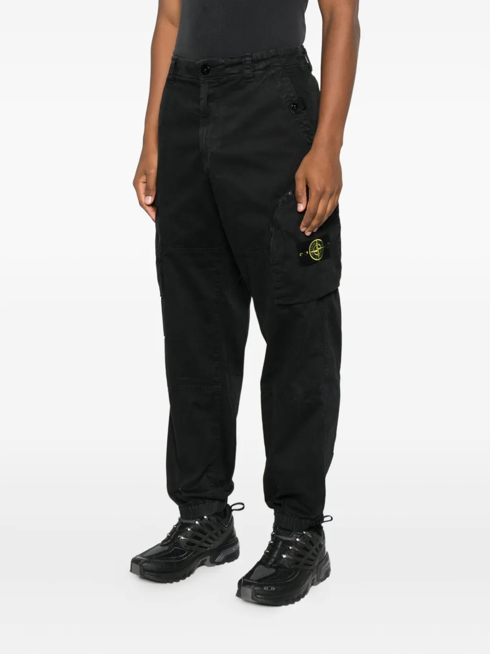 Stone Island Straight cargo broek Zwart