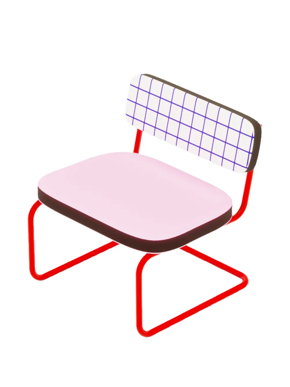  Seletti Silla Con Motivo De Cuadrícula (70,5 Cm X 41 Cm) - Rosa 