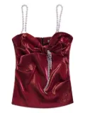 AREA crystal-embellished bow top - Pink