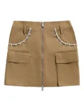 AREA crystal-embellished mini skirt - Neutrals