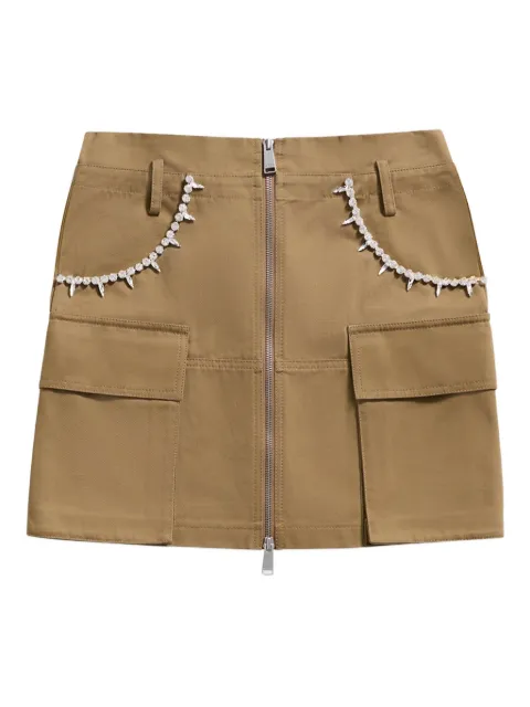 AREA crystal-embellished mini skirt