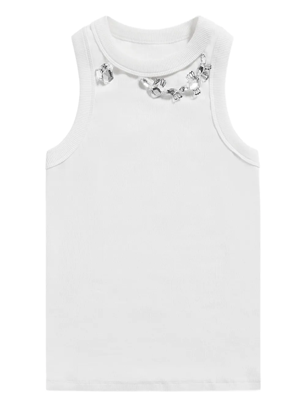 AREA Tanktop verfraaid met kristallen Wit
