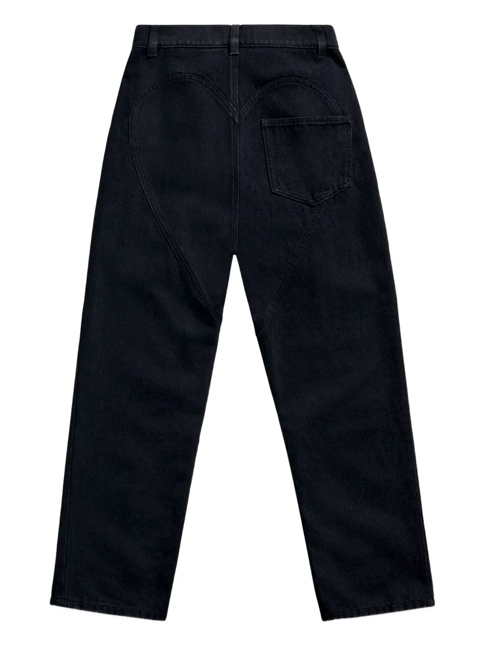 AREA Jeans met kristallen bloem Zwart