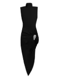 AREA crystal-embellished draped maxi dress - Black