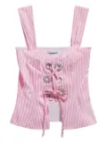AREA striped corset top - Pink