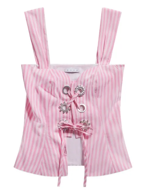 AREA striped corset top