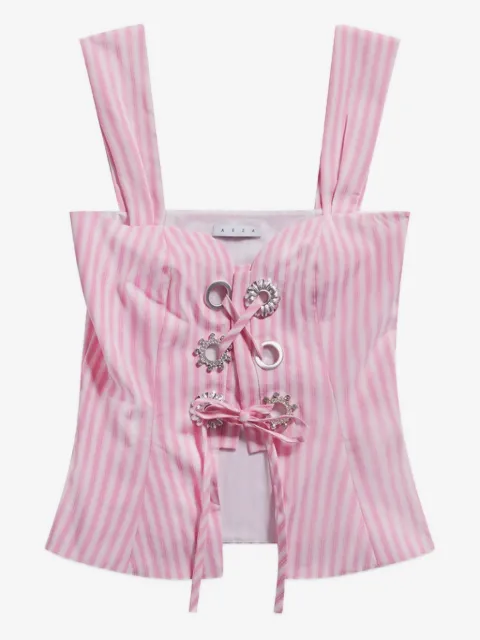 AREA striped corset top