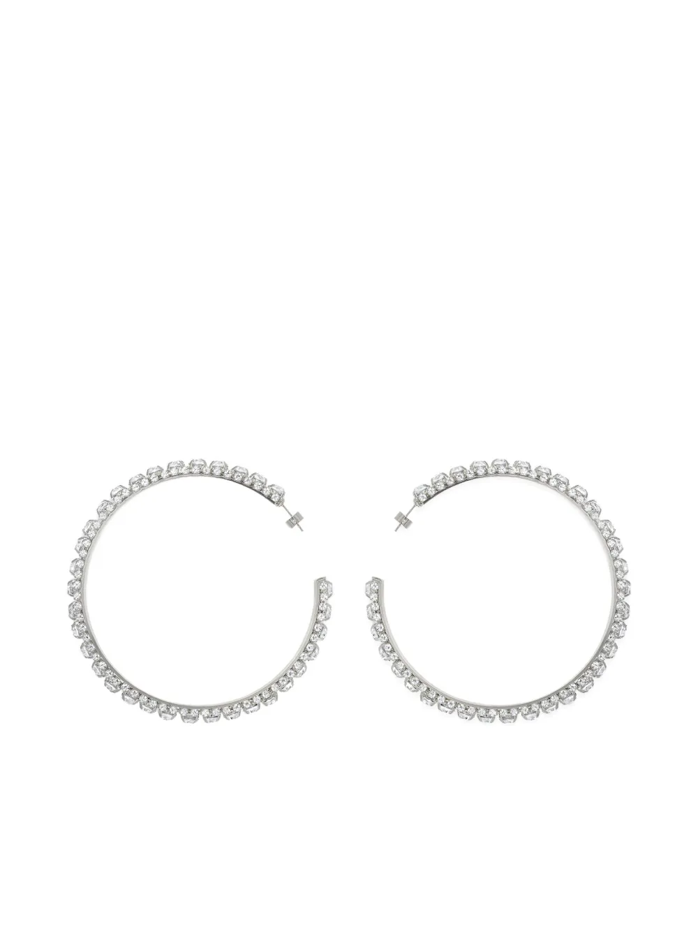 AREA large crystal-embellished hoop earrings - Argento