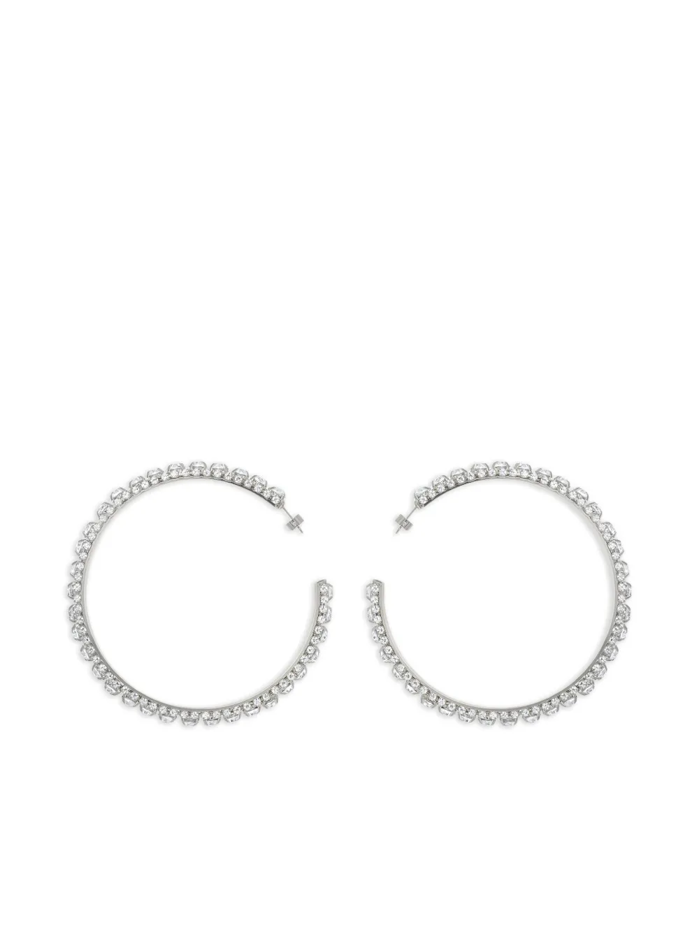 AREA large crystal-embellished hoop earrings - Argento
