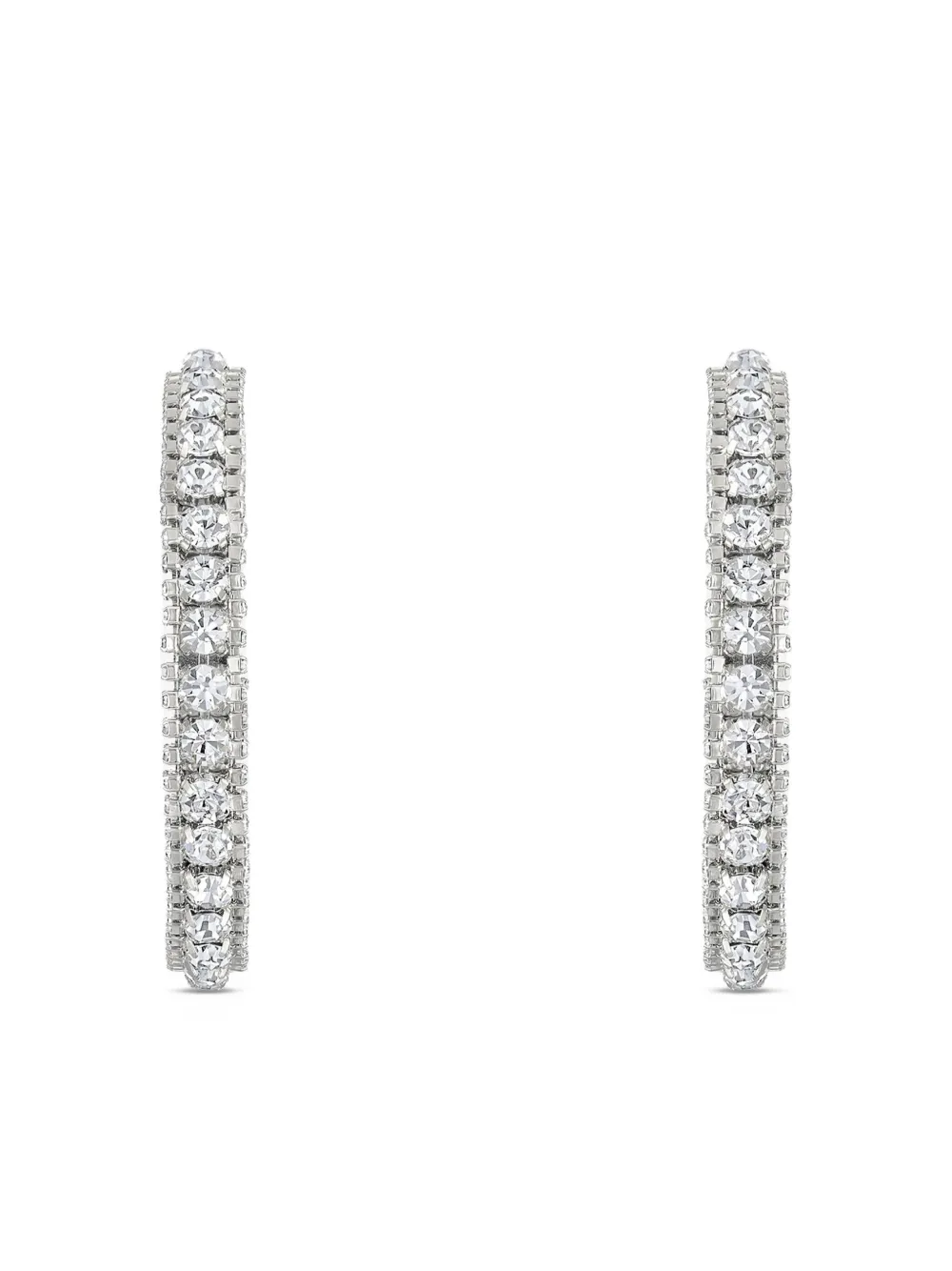 Large Crystal-Embellished Hoop Earrings