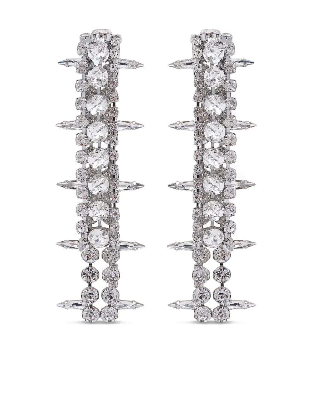 AREA pendientes con detalles de cristal y flecos | plateado | Image 1