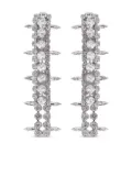 AREA crystal-embellished fringe drop earrings - Silver